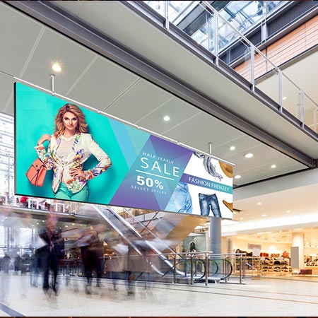Telas LED de publicidade para ambientes internos