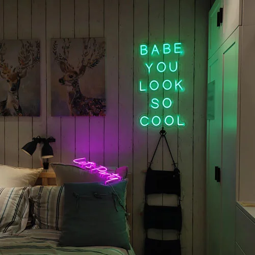 Внутренняя настенная неоновая вывеска