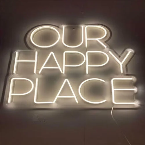 Letreiro de néon "Nosso Lugar Feliz 2"