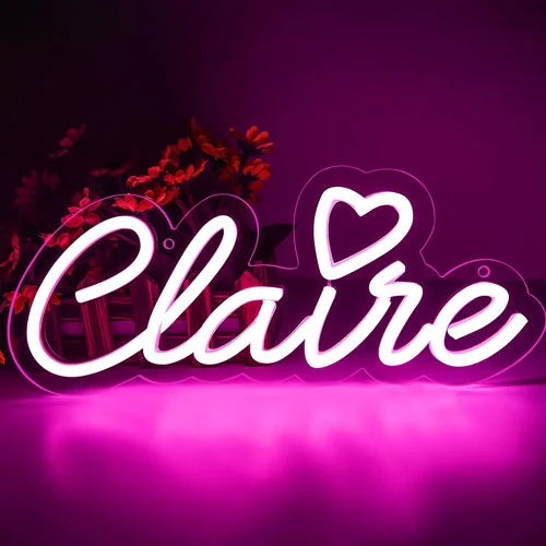 your name in neon sign